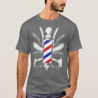 T-shirt Drôle cadeau Barber Homme Barbershop Pole Outils H