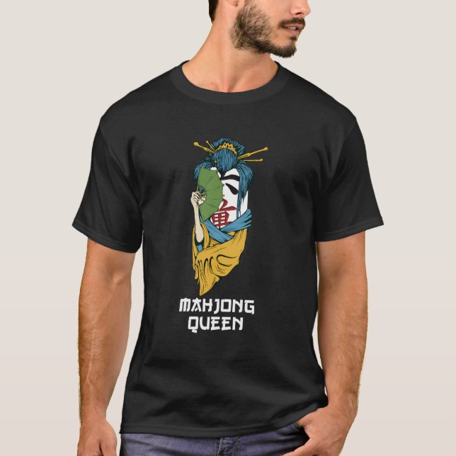 T-shirt Drôle cadeau de la reine Mahjong (Devant)