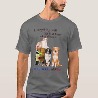 T-shirt Drôle Cadeau De Style Rétro Collie Bordure Pour Am