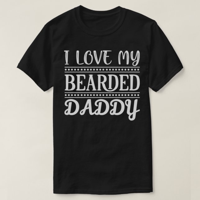 T-shirt Drôle Cadeaux De Barbe J'Aime Mon Papa Porté Class (Design devant)