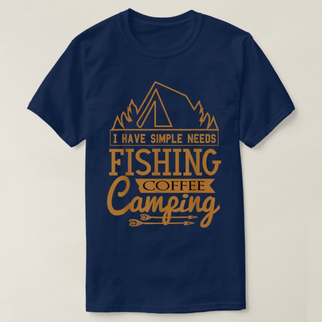 T-shirt Drôle café campeur de pêche  (Design devant)
