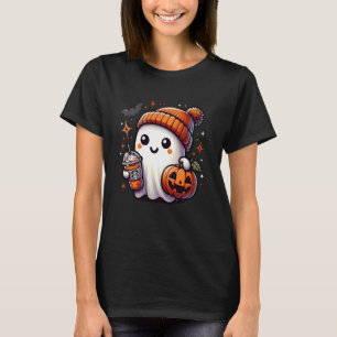 T-shirt Drôle café Fantôme Jack-o'-lantern saison Éffrayan