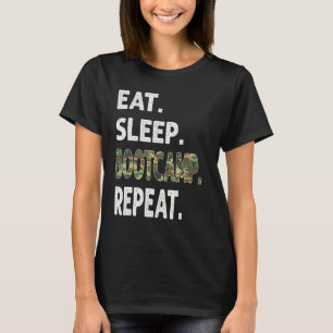 T-shirt Drôle Camo Manger Sleep BootCamp Répéter Camouflag