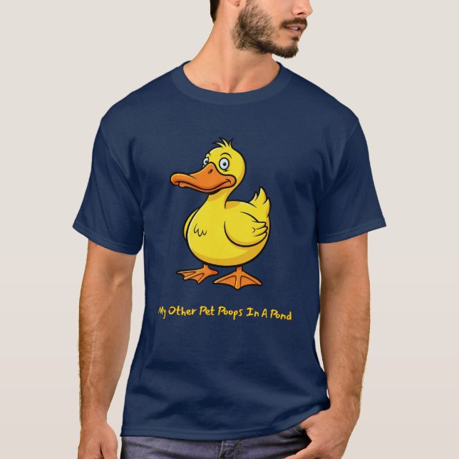 T-shirt Drôle Canard Animal 'Mon Autre Poops Dans Un Étang (Devant)