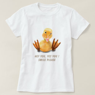 T-shirt Drôle Canard Joué Wink Joyeux Sourire -