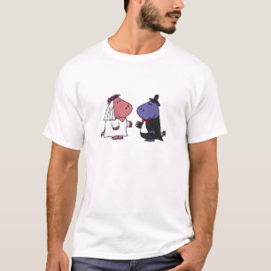 T-shirt Drôle Caricature du Mariage de mariée et de chambr