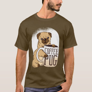 T-shirt Drôle CARLIN de café Amoureux de les chiens Graphi