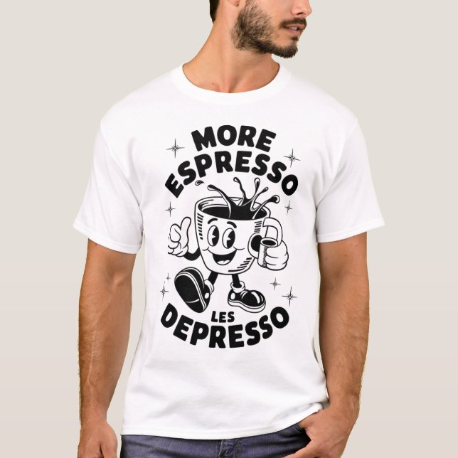 T-shirt Drôle Carton de café rétro (Devant)