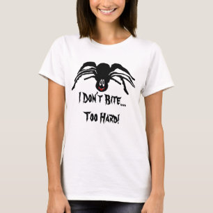 T-shirt Drôle Cartoon Black Spider Ne mord pas les femmes