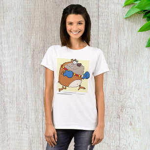 T-shirt Drôle Cartoon Bulldog Boxer Chien