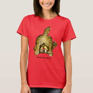 T-shirt Drôle Cartoon Cat Meow ça va ? Tank