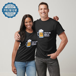 T-shirt Drôle Cartoon de Mug de bière — Verre d'émotion