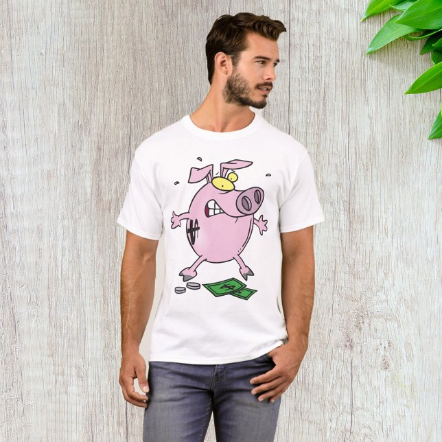 T-shirt Drôle Cartoon Piggy Bank Perdre de l'argent (Créateur téléchargé)