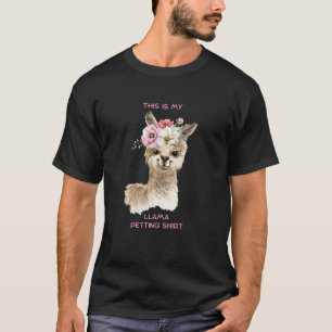 T-shirt Drôle C'est mon lama qui caresse