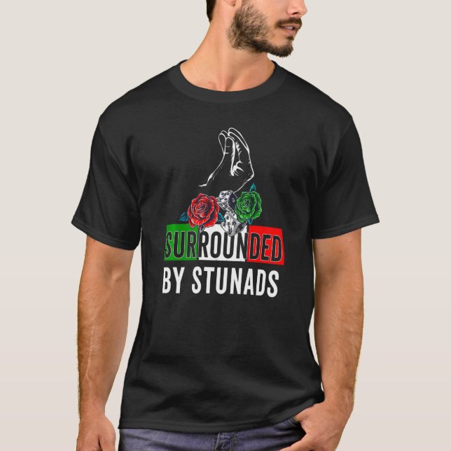 T-shirt Drôle Chansons Italiennes Entouré De Stunads Itali (Devant)