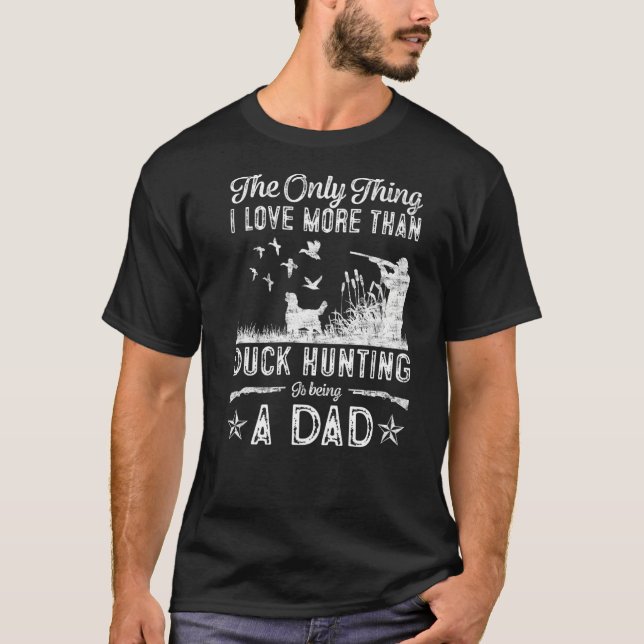 T-shirt Drôle Chasse au canard avec papa Chien cadeau pour (Devant)