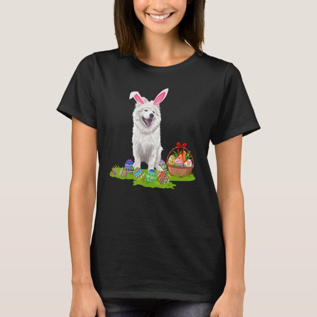 T-shirt Drôle chasse aux oeufs de Pâques lapin American Es (Devant)