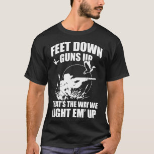 T-shirt Drôle Chasse De Canard Pieds Downs Gunss Chasseurs