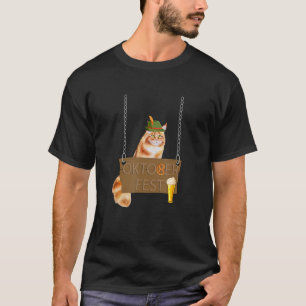 T-shirt Drôle chat allemand avec une bière Oktoberfest