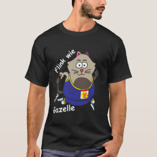 T-shirt Drôle chat chubby jogging Rapide comme une gazelle