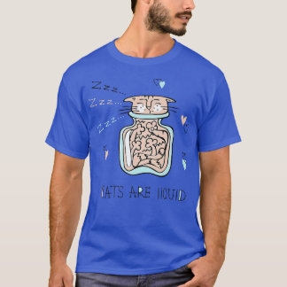 T-shirt Drôle Chat Cute Chat Les Chats Sont Liquides