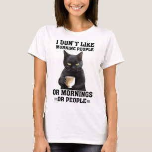 T-shirt Drôle Chat du Matin Dit