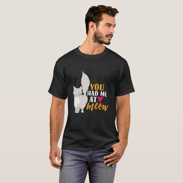 T-shirt Drôle Chat et Kitten Aimez-vous à Meow (Devant entier)