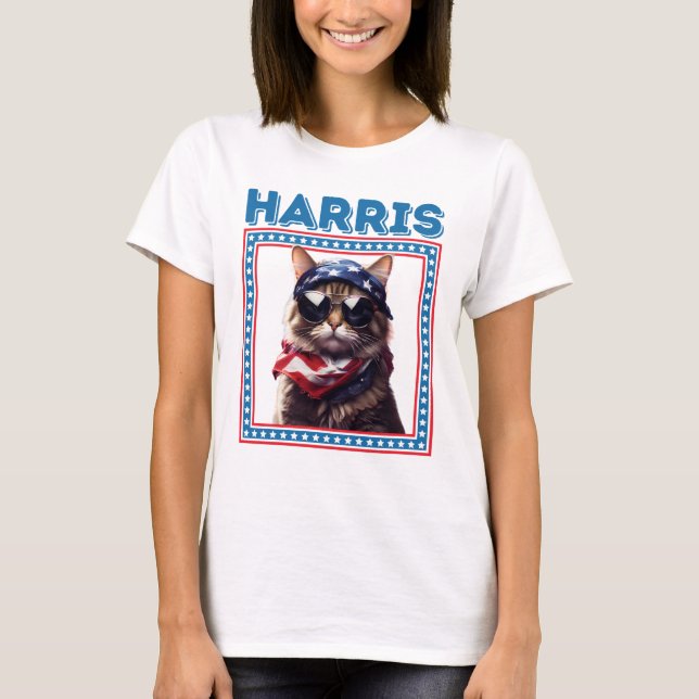 T-shirt Drôle Chat Ladies Harris (Devant)