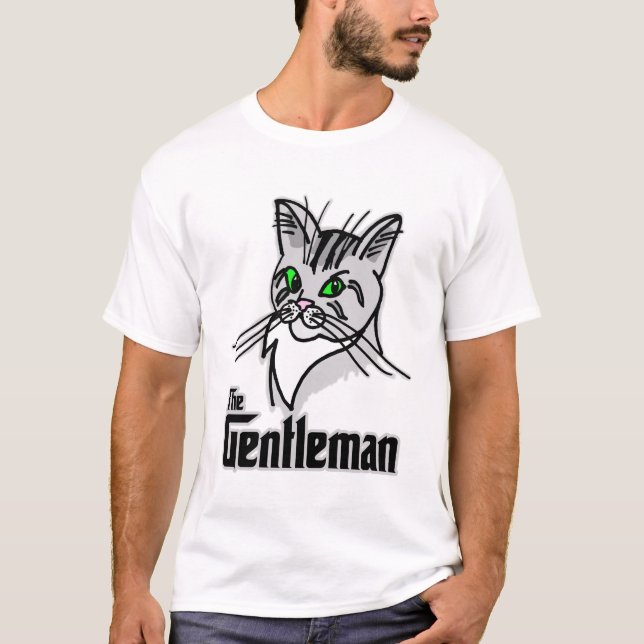 T-shirt Drôle Chat Le Gentleman (Devant)