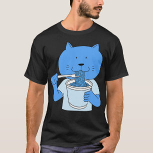 T-shirt Drôle chat mangeant spaghetti