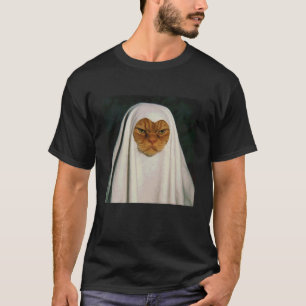 T-shirt Drôle Chat Mécontent Fantôme Halloween