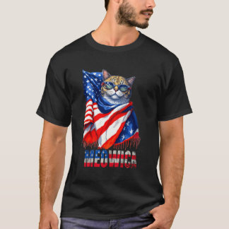 T-shirt Drôle Chat Meowica 4 juillet Hommes Femmes Usa Dra