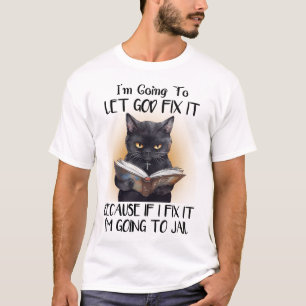 T-shirt Drôle Chat Noir Dit