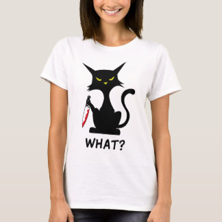 T-shirt Drôle chat qui dit quoi