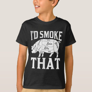 T-shirt Drôle Chef Barbecue Id Fumer Ce Drôle Bar À Viande