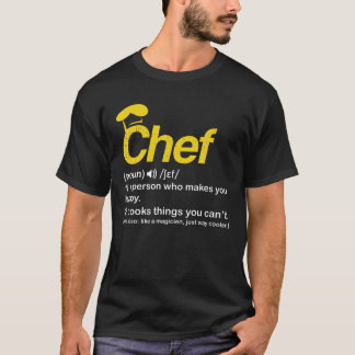 T-shirt Drôle Chef Définition Tee Cook Cuisines Cadeaux Po