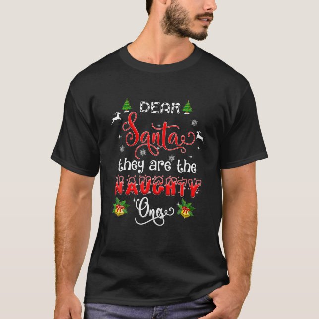T-shirt Drôle Cher Père Noël Ils Sont Mauvais Noël (Devant)