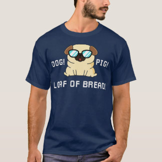 T-shirt Drôle chien Cochon Pain amoureux de pain robots et