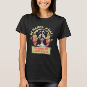 T-shirt Drôle Chien Design My Personal Stalker Suit Moi Ev
