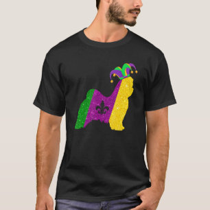 T-shirt Drôle chien maltais Mardi Gras Party perles de mas