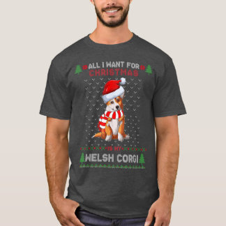 T-shirt Drôle Chien mignon Gallois Corgi Santa Hat laide C