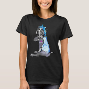 T-shirt Drôle Chien Pitbull I Love Maman Tattoo
