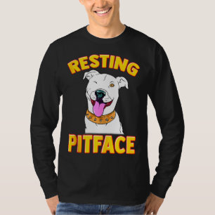 T-shirt Drôle Chien Pitbull Repose Visage Pot Pour Hommes