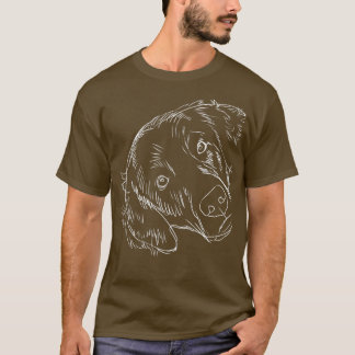 T-shirt Drôle Chien Retriever à revêtement plat