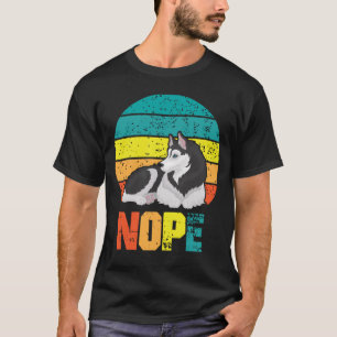 T-shirt Drôle Chien Stubborn Husky Lazy Puppy