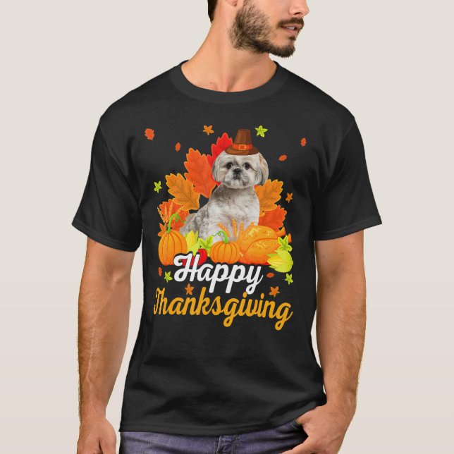 T-shirt Drôle Chih Tzu Chien Dons Bons thanksgivings (Devant)