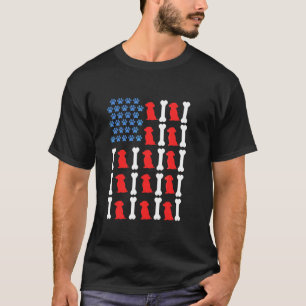 T-shirt Drôle Chih Tzu Paws Drapeau Chien Américain