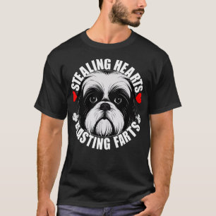T-shirt Drôle Chih Tzu Voler Coeurs Blesser Farts Chien