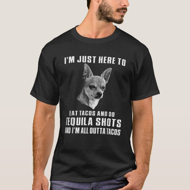 T-shirt drôle chihuahua drôle taco tequila chihuahua amant (Devant)