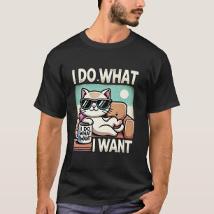 T-shirt Drôle Chillin Chat libre comme un patron Je fais c